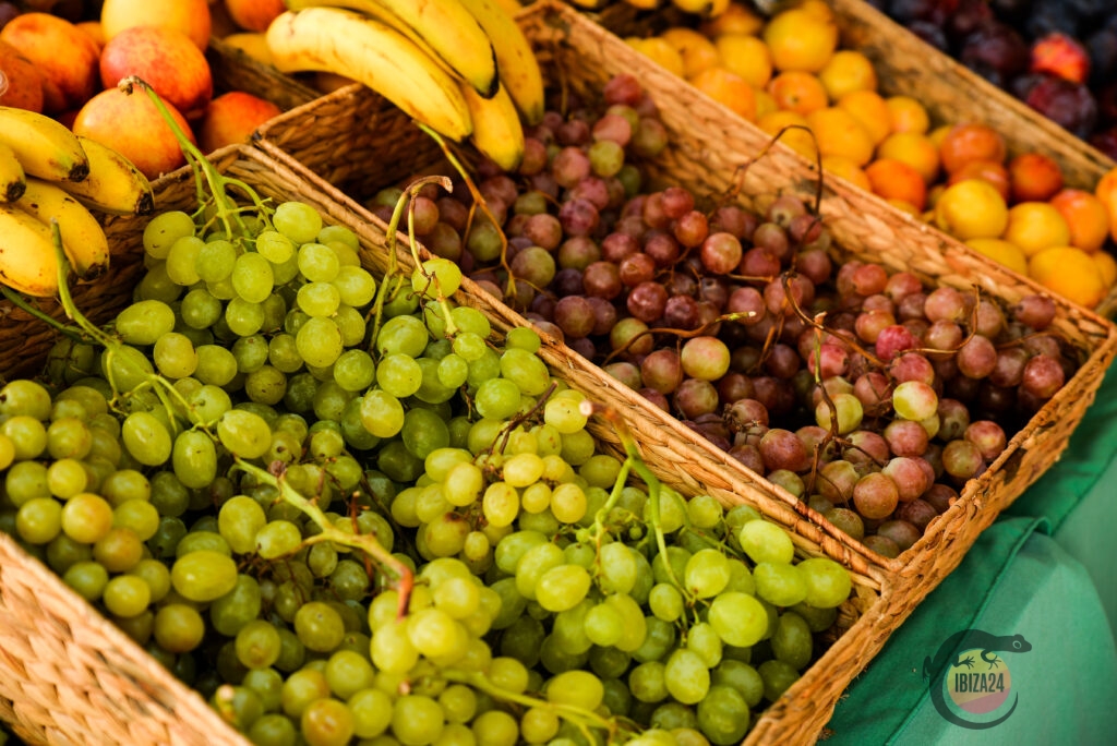 Fresh local produce on display at an Ibiza farm shop