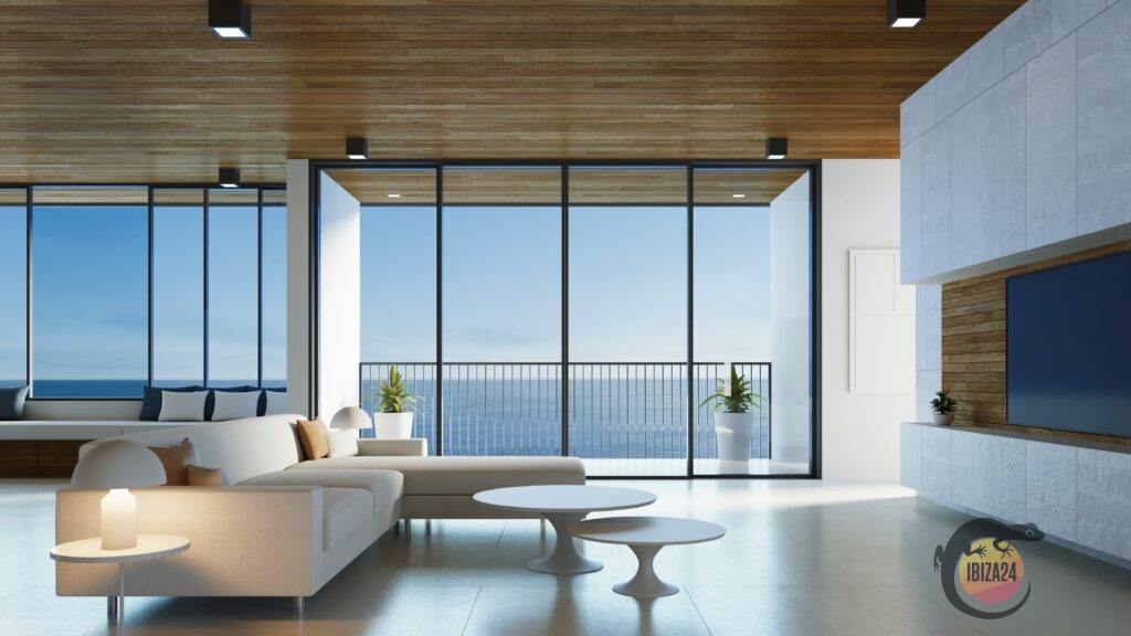 Luxury hotel room in Ibiza with a stunning sea view