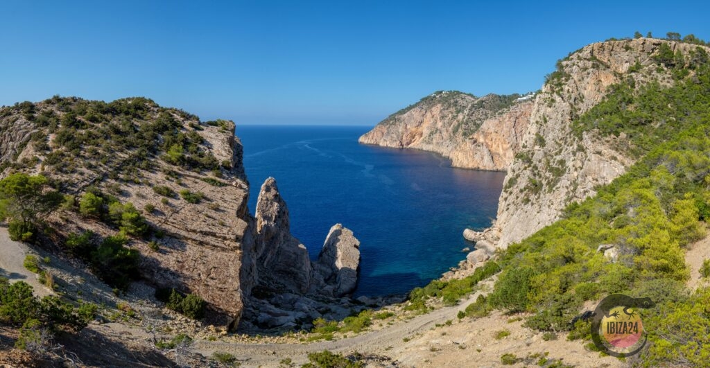 Dramatic Ibiza cliffs with sweeping sea views near Cova de Can Marçà